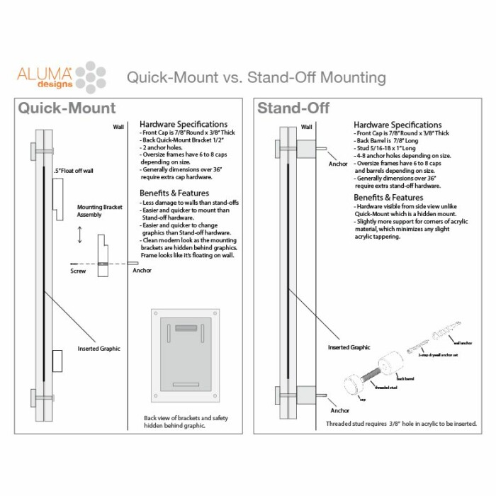 Quick Mount and Stand-Off Image Displays
