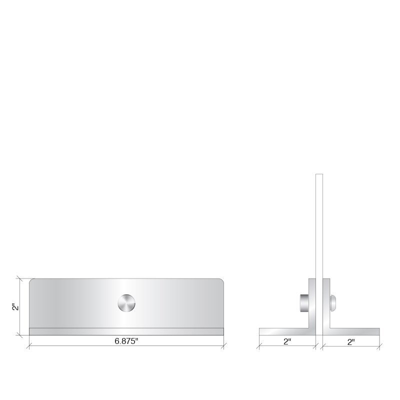Sneeze Guard Counter Mount Bracket Set - Image 2