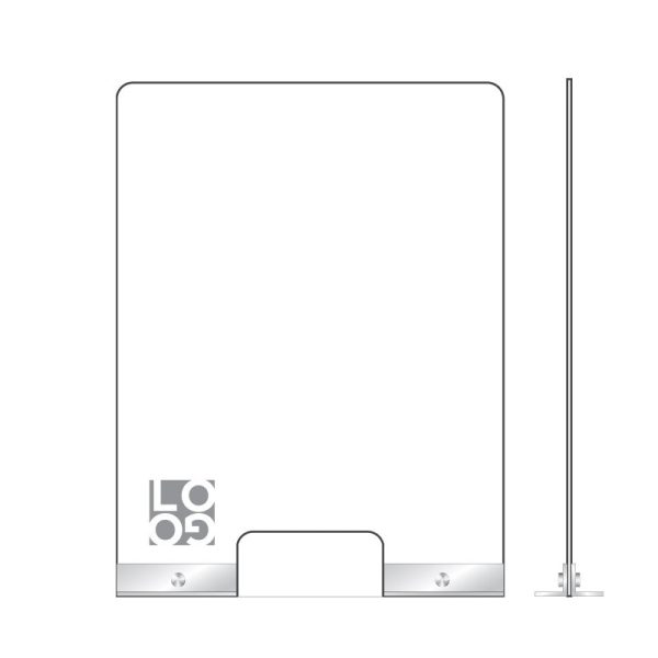 Sneeze Guard- Counter Mount - Partial Base with Window - Image 2