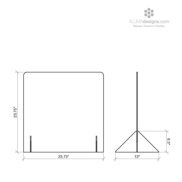 Sneeze Guard ECONOMY - Counter Top -  Free Standing (NO WINDOW) - Image 2
