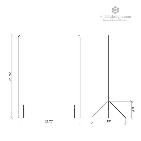 Sneeze Guard ECONOMY - Counter Top -  Free Standing (NO WINDOW) - Image 3