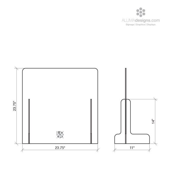 Sneeze Guard DECORATIVE- Counter Top -   Free Standing (No Window) - Image 3