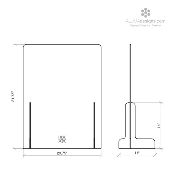Sneeze Guard DECORATIVE- Counter Top -   Free Standing (No Window) - Image 4