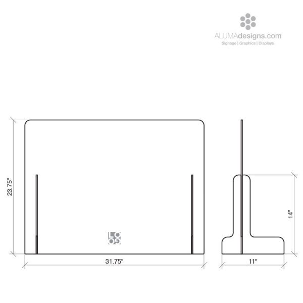 Sneeze Guard DECORATIVE- Counter Top -   Free Standing (No Window) - Image 5
