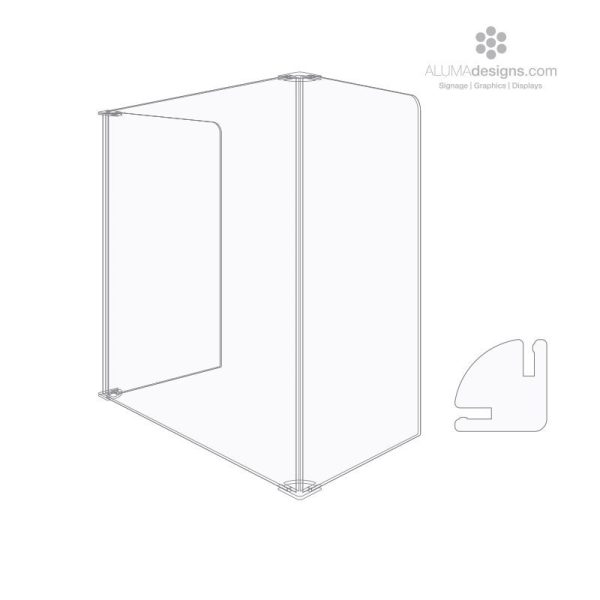 Sneeze Guard – Desk Top - Modular Puck System - Image 2