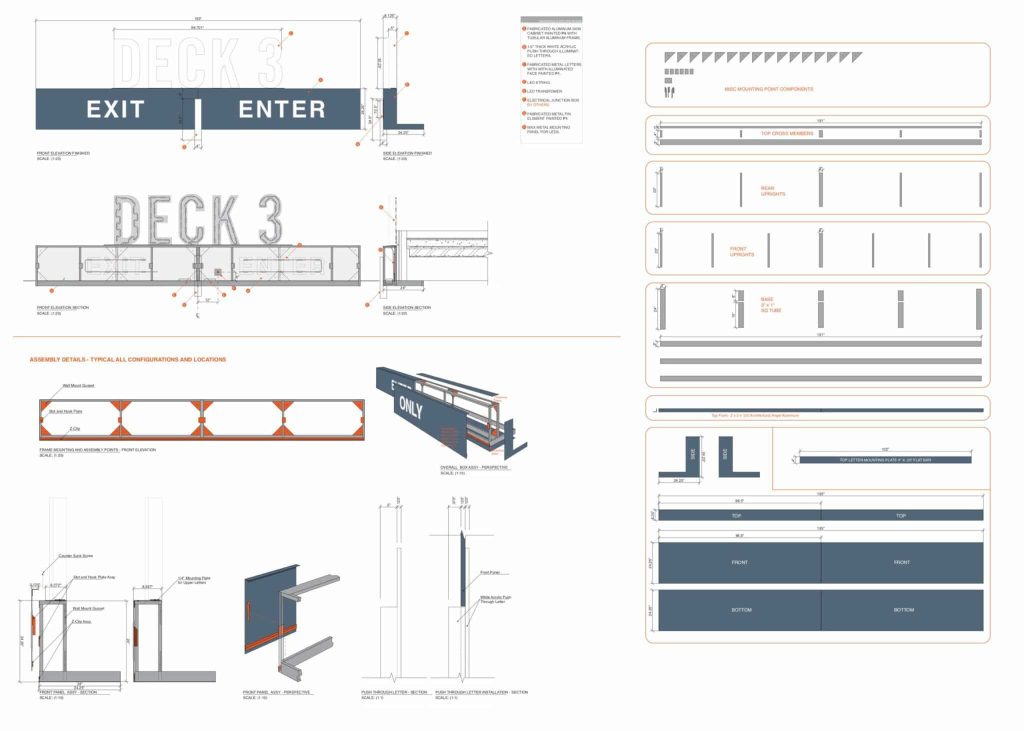 Navy Federal Credit Union – Lighted Entry Sign and Hit Bars drawing