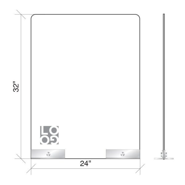 Sneeze Guard- Counter Mount - Partial Base (No Window) - Image 3