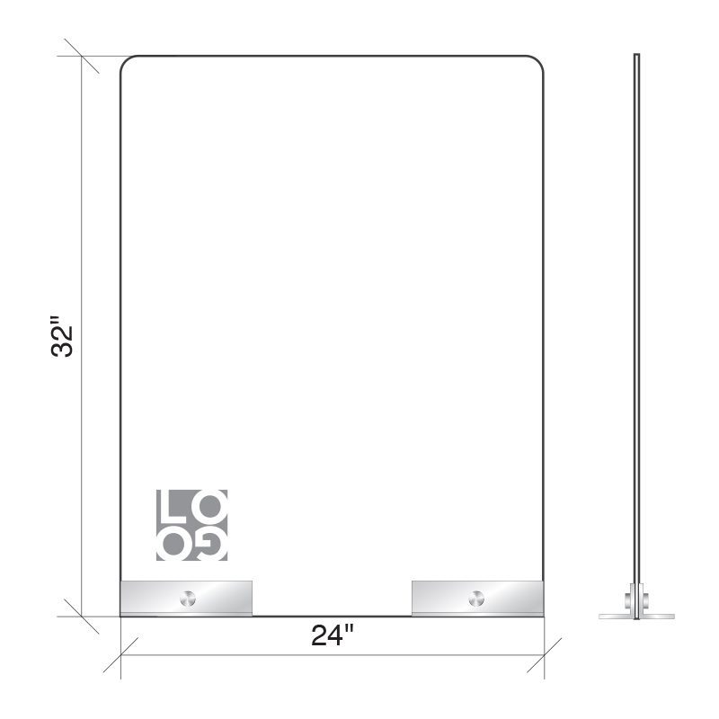 Sneeze Guard- Counter Mount - Partial Base (No Window) - Image 3