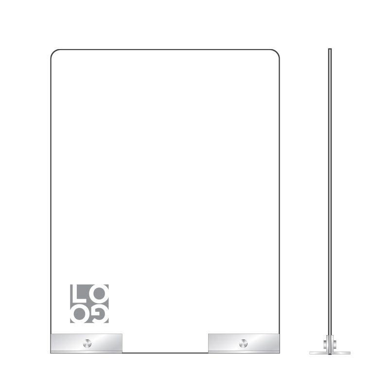 Sneeze Guard- Counter Mount - Partial Base (No Window) - Image 2