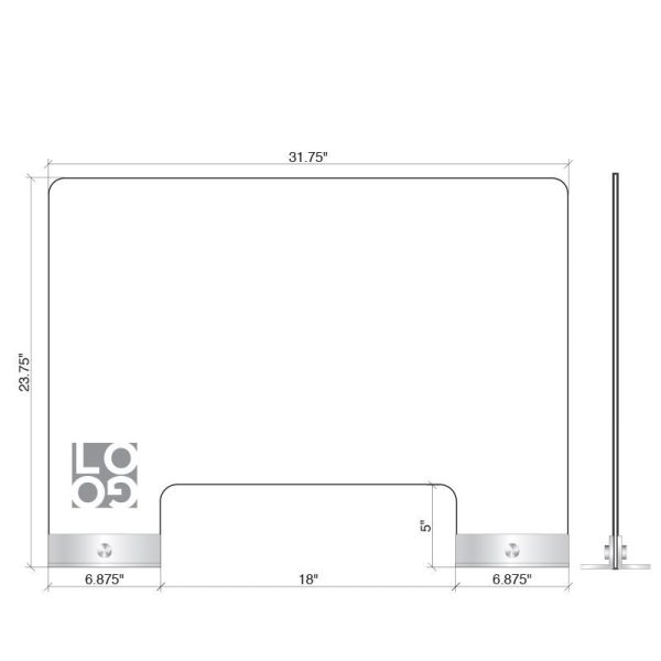 Sneeze Guard- Counter Mount - Partial Base with Window - Image 5