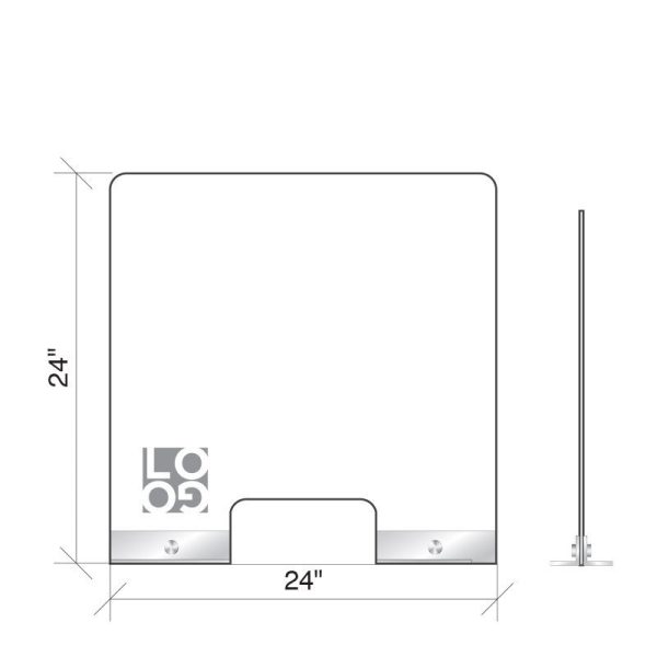 Sneeze Guard- Counter Mount - Partial Base with Window - Image 3