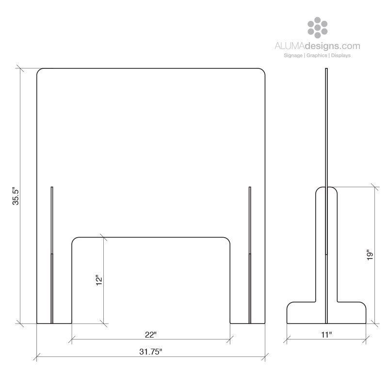 EViD Sneeze Guard- Counter Top -  Free Standing with LARGE Window - Image 2